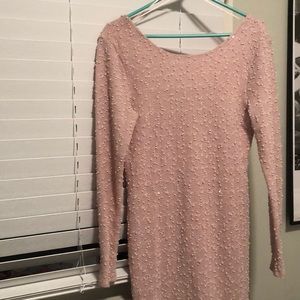 Jennifer Lopez light pink nude midi dress. Medium